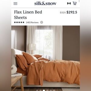 $330.53 Silk&Snow Flax Linen Duvet Cover, Copper, Queen